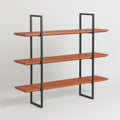 Industrial Modern 3-Tier Bookshelf – Minimalist Metal & Oak Wood Display Rack